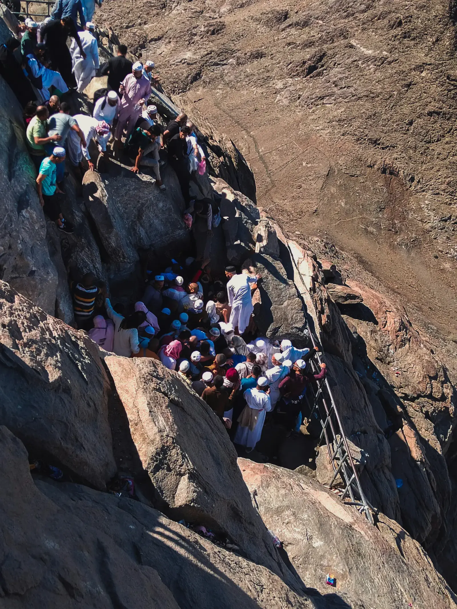 The steep rocky path winding up Jabal al-Noor toward the Cave of Hira